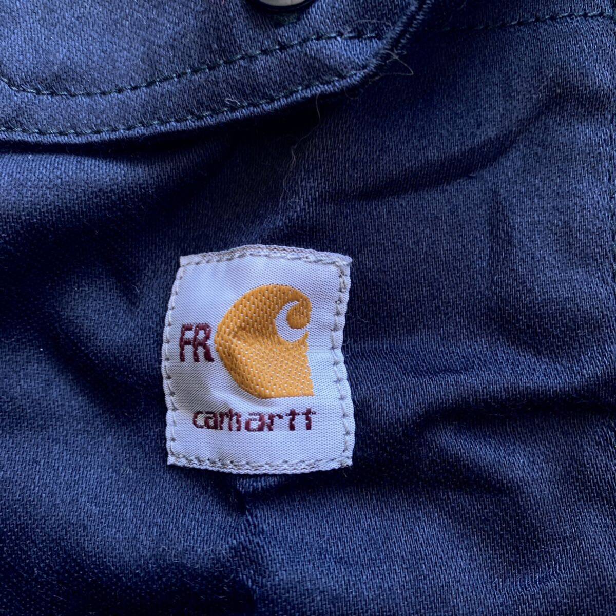 新品 Carhartt カーハート 長袖ワークシャツ メンズ XLサイズ FR ストリート USA古着 作業着 未使用品 ビッグサイズ ネイビー T2402_画像5