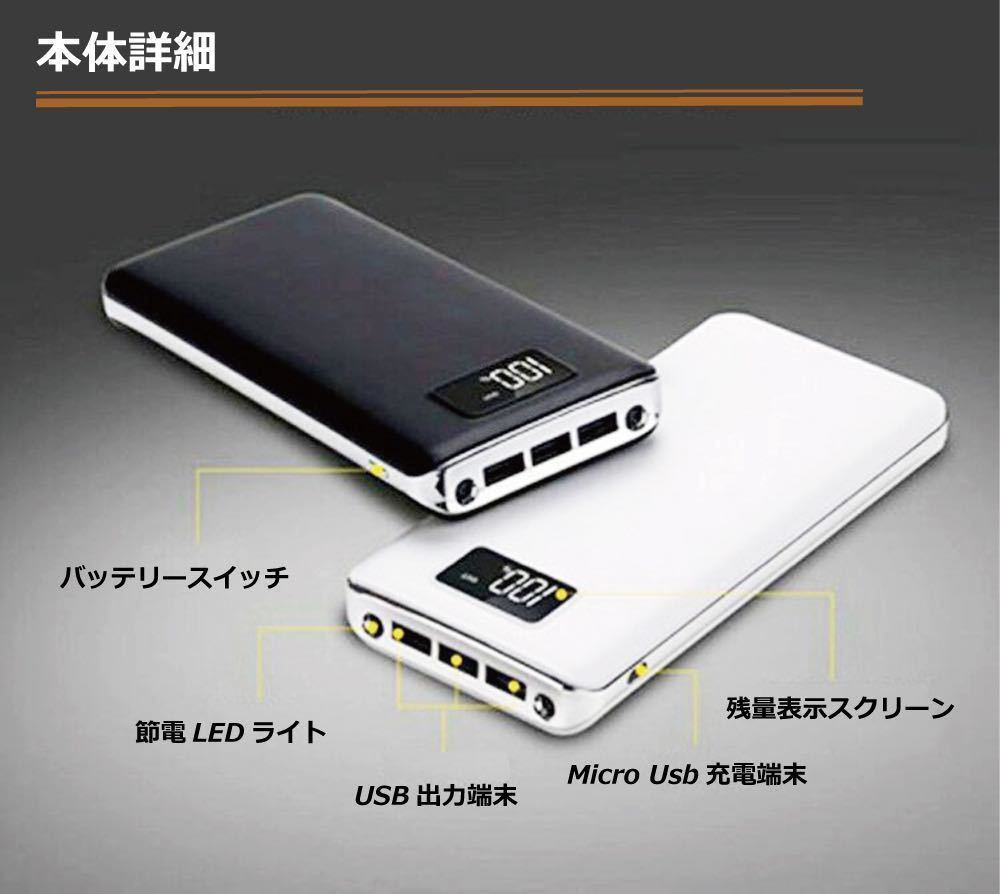 モバイルバッテリー 急速充電 大容量　50000mAh　カラー：白_画像3