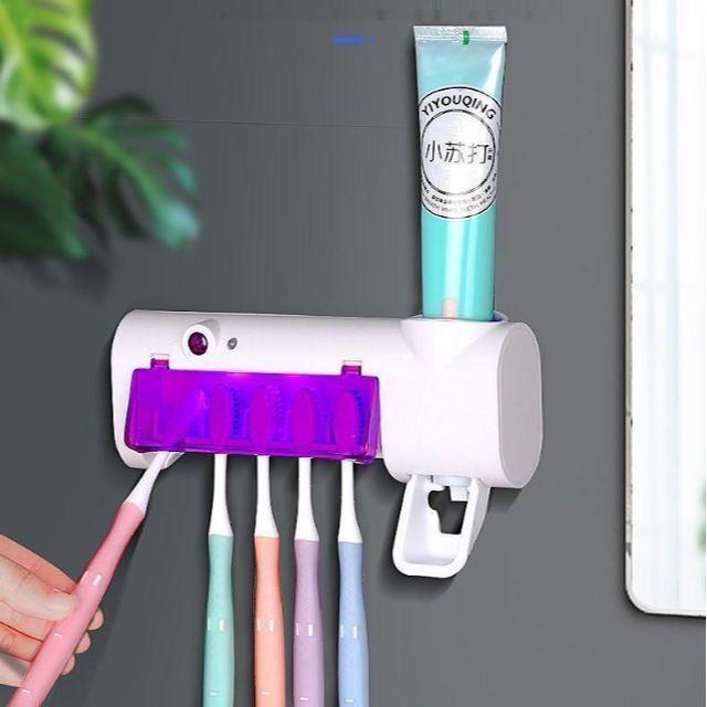 【便利雑貨】歯ブラシ 除菌 ホルダー 歯磨き粉 ディスペンサー 清潔 衛生 安価の画像4