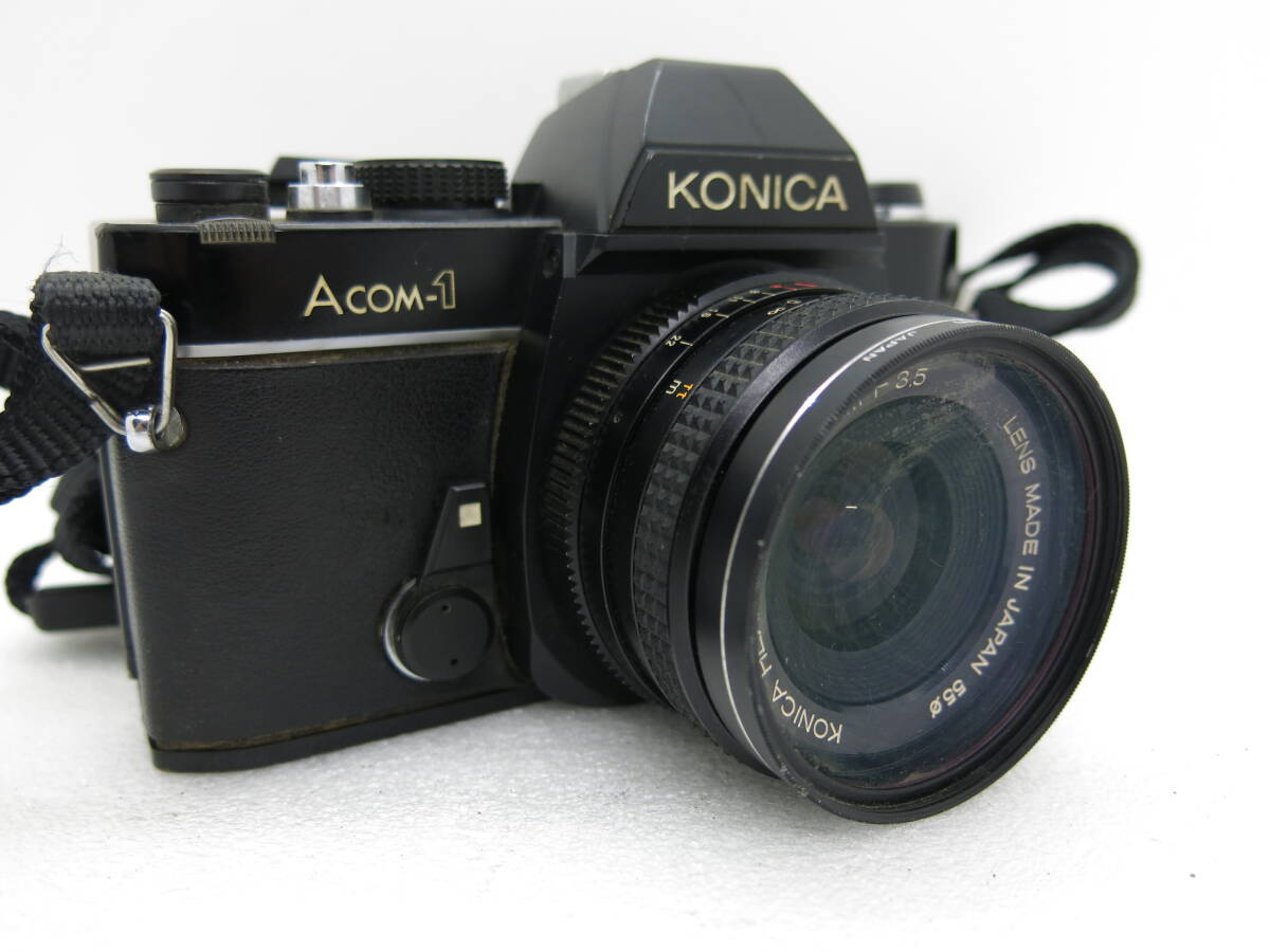 KONICA ACOM-1 １眼レフフイルムカメラ KONICA HEXANON AR 28mm F3.5 皮ケース付き 【ANM006】の画像7