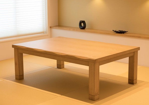 こたつテーブル 180幅長方形 カンナ タモ180 ナチュラル色 天然杢タモ コタツ_画像3