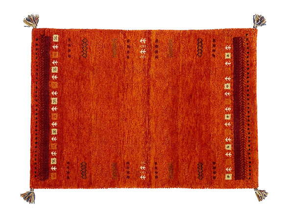 ギャベ ジュウタン90×130cm 長方形 レッド色（赤色） ホットカーペットOK 絨毯 SNOW