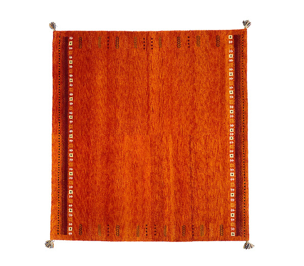 ギャベ ジュウタン190×190cm 正方形 レッド色（赤色） ホットカーペットOK 絨毯 SNOW