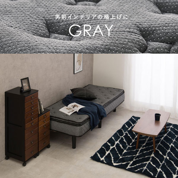  with mattress bed pillow top specification semi single Short size gray color pocket coil duckboard frame 