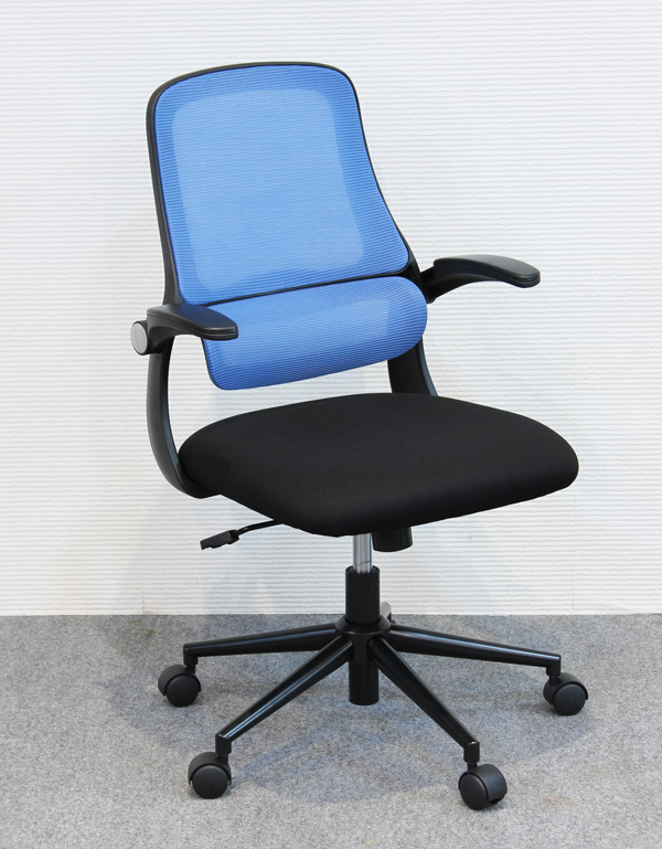 Стол стул сетка натяжения переворачивания офисного кресла с локтевым синим (синим) стулом вращения NC-30-Bl