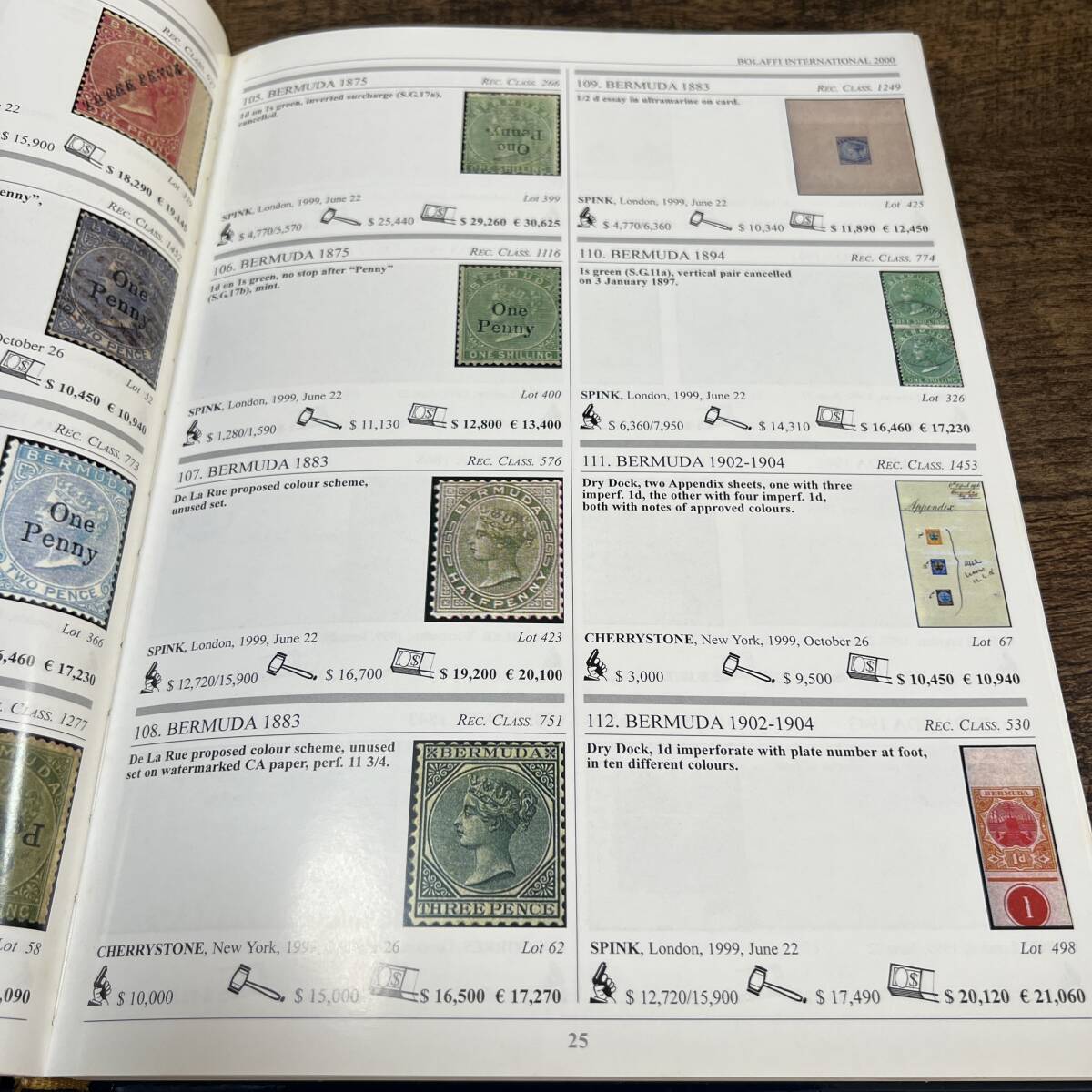 J-3875■BOLAFFI INTERNATIONAL 2000■昨年度の切手競売会における最終競売価格の全記録■切手収集の画像7