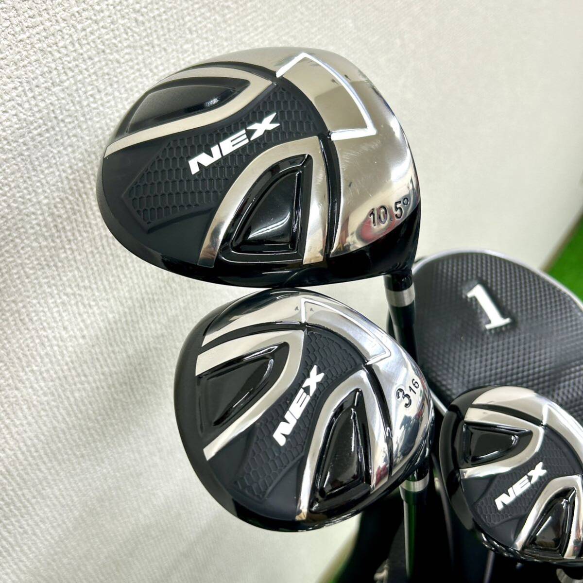 ゴルフパートナー NEX GOLF 11本 キャディバッグ付き 初心者向けのメンズ用ゴルフクラブセットスチール フレックスS 優しいフルセット の画像2