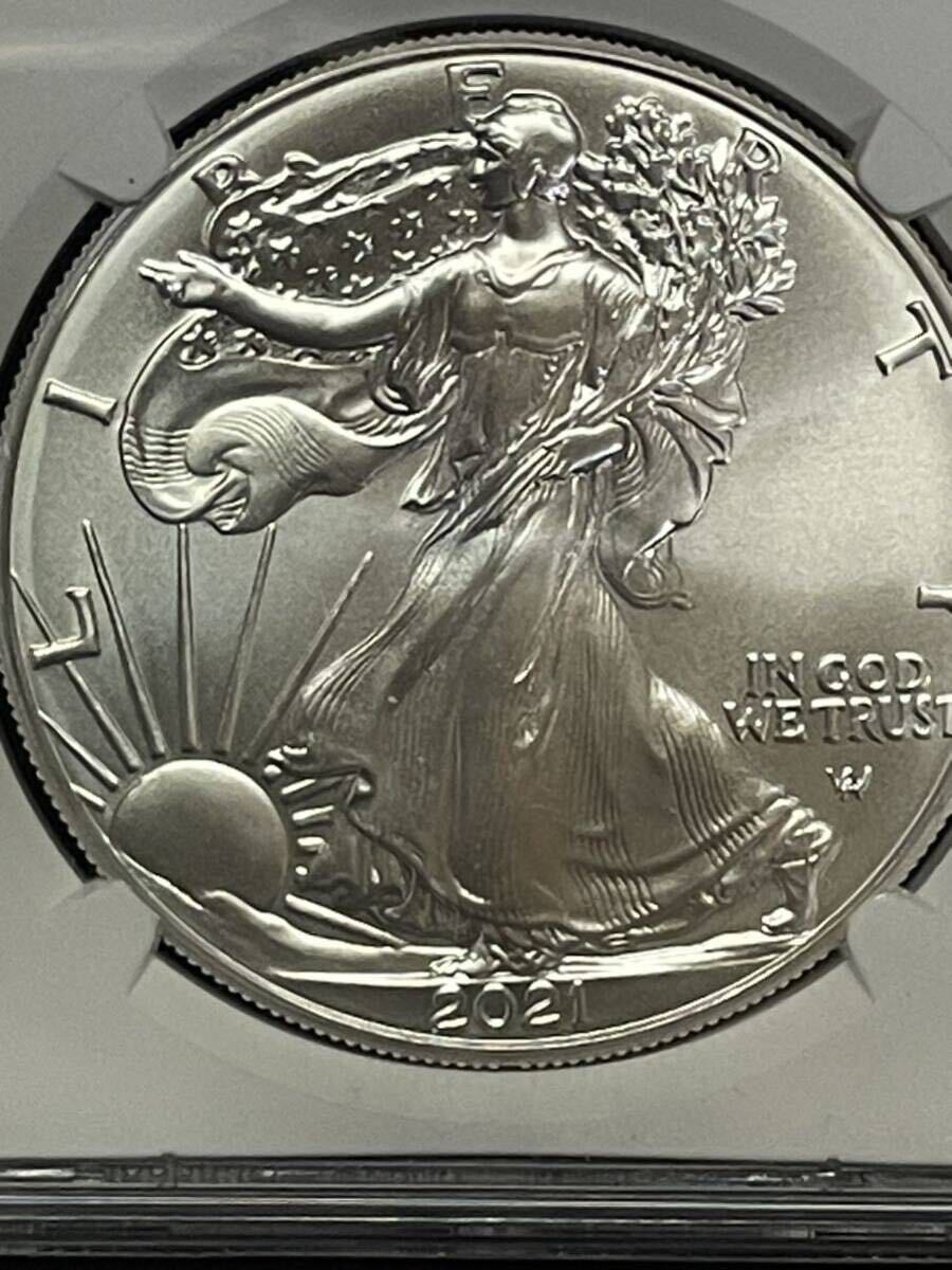 NGC MS69 アメリカ イーグル銀貨 1ドル銀貨 タイプ-2 初期リリース　コイン　2021年 素材99.9位銀_画像3