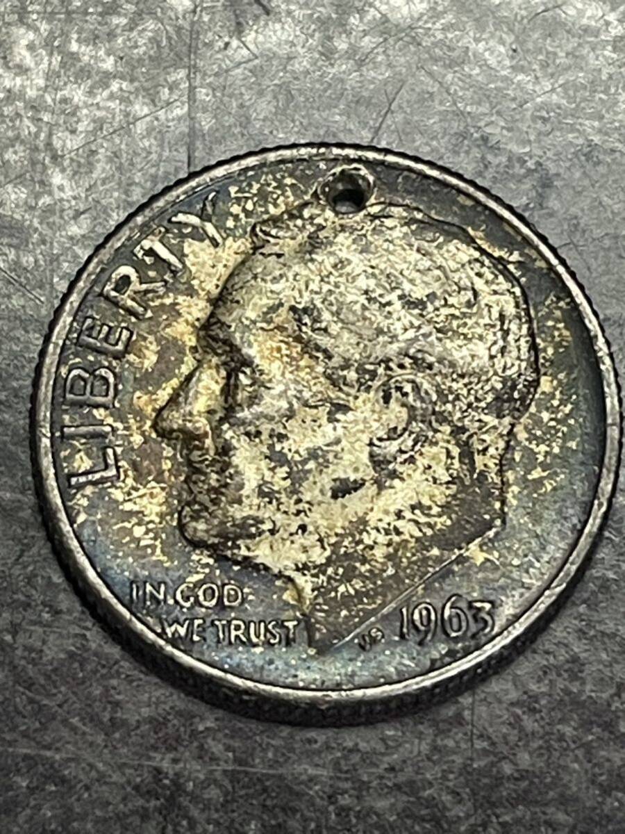 外国銀貨 アメリカ ルーズベルト 1ダイム(10セント) 銀貨 8枚 マーキュリー1ダイム(10セント) 銀貨2枚 アンティーク 古銭 貨幣 の画像7