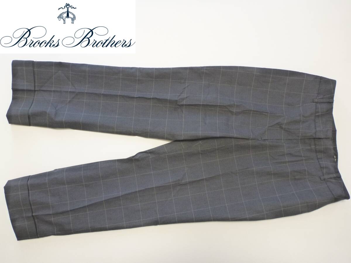 美品 BROOKS BROTHERS｜ブルックスブラザーズ★グレー　チェック柄　裾折り返しパンツ　7　S相当_画像1