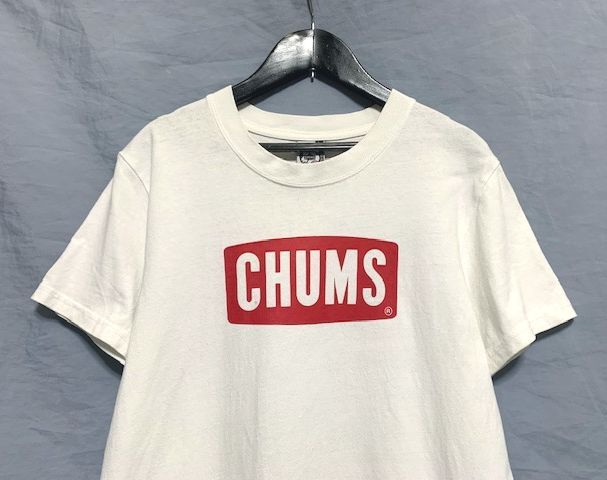●美品 CHUMS チャムス BOOBY FACE T-SHIRT ブービーバード ボックスロゴプリント クルーネックTシャツ ホワイト レディースLの画像2
