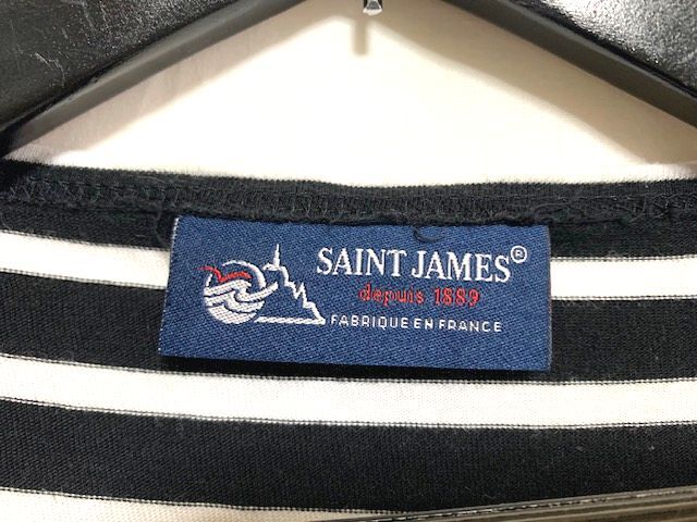 ●フランス製 美品　SAINT JAMES セントジェームス　黒白ボーダー ボートネックTシャツ FR1 XS_画像5