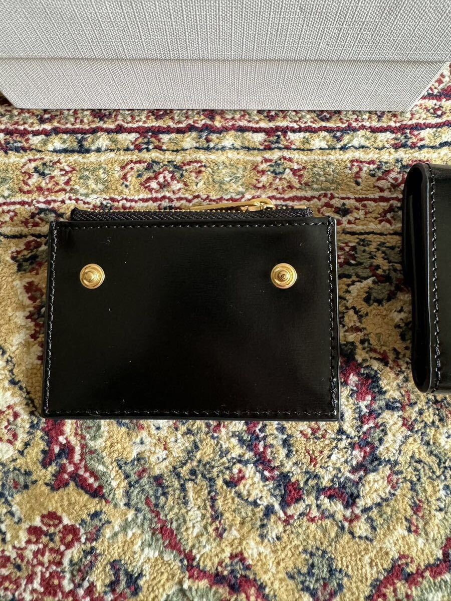 CELINE coin inserting attaching compact wallet Trio mf/ car i knee car fs gold black beautiful goods 