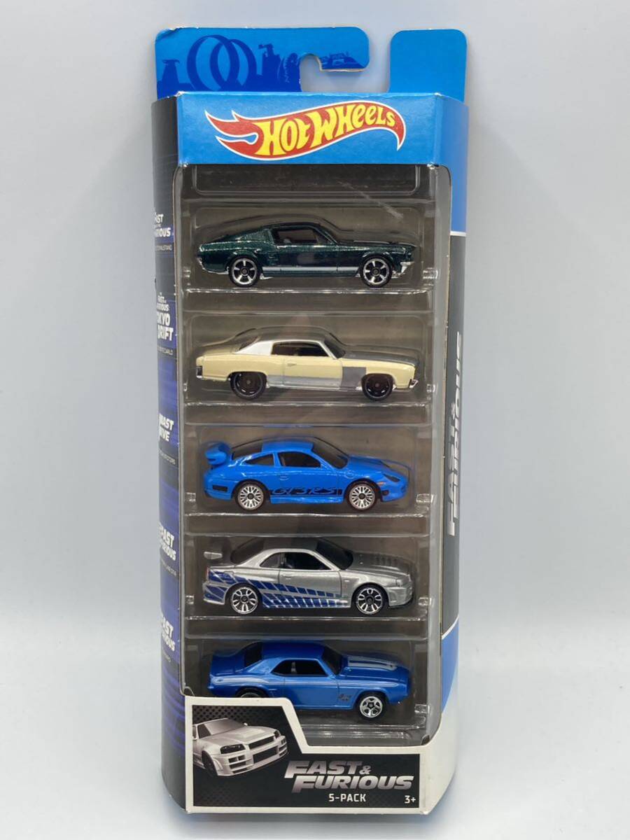 即決有★HW hotwheels ホットウィール FAST＆FURIOUS 5-PACK ワイルドスピード R34 マスタング モンテカルロ 911 カマロ 5台★ミニカーの画像1