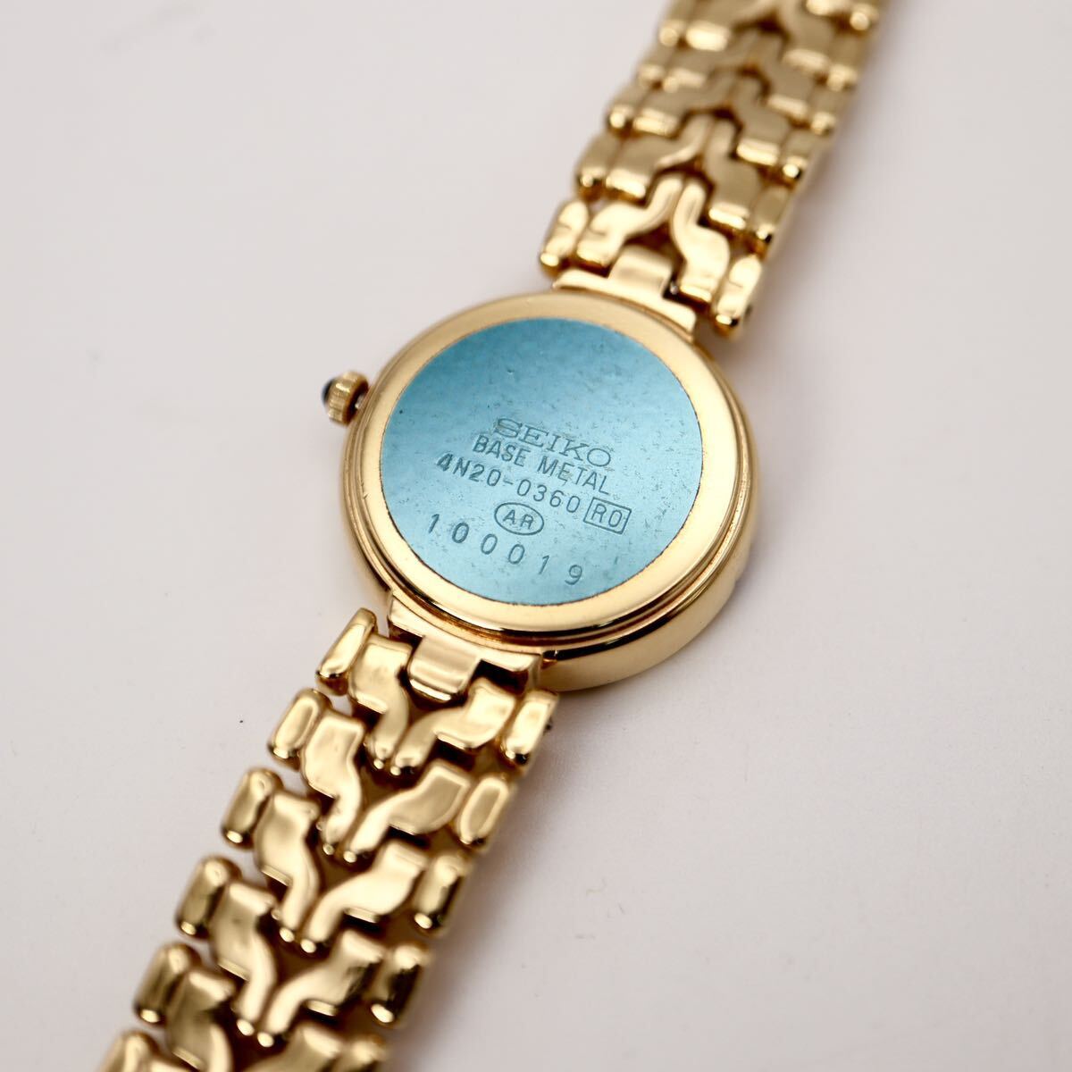  прекрасный товар!1 иен старт!SEIKO Seiko Exceline оправа 4P diamond раунд Gold наручные часы работоспособность не проверялась 41