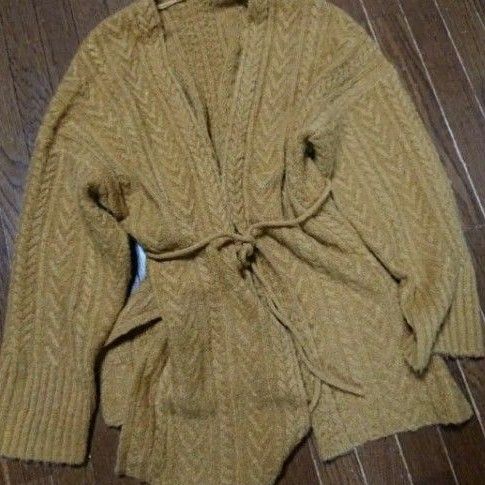 mocoa's ウール ケーブル編み トッパーカーディガン  カーディガン ニット 羽織り