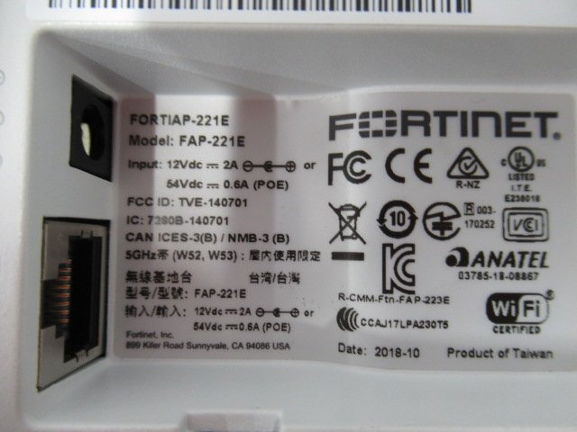 Ω 新LA 0009ｈ 保証有 FORTINET FAP-221E-J FORTIAP-221E FAP-221E 無線アクセスポイント 本体のみ・祝10000!取引突破!!_画像3