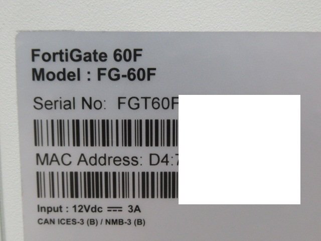 Ω 新FT 0168♪ 保証有 Fortinet【 FG-60F 】FortiGate-60F 3台セット UTM ライセンス 26年迄×3 領収書発行可能の画像6