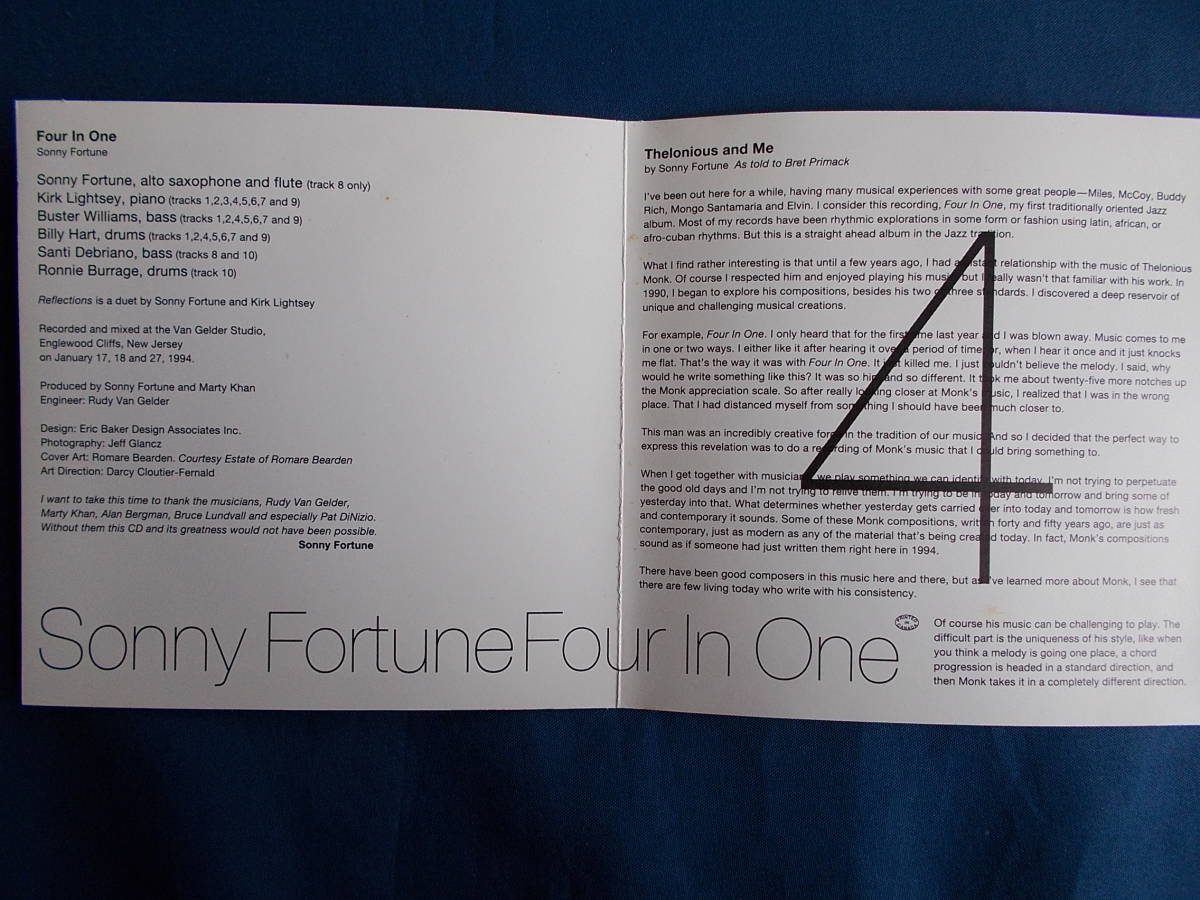 ソニー・フォーチュン Sonny Fortune／FOUR IN ONE_画像3
