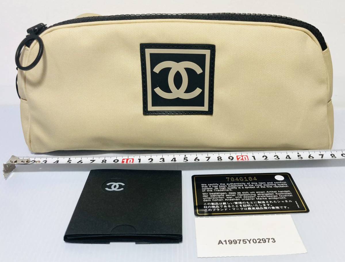 KGNY3772 未使用級 CHANEL シャネル ポーチ クラッチバッグ セカンドバッグ スポーツライン ココマーク ナイロン ラバー 小物入れ _画像1