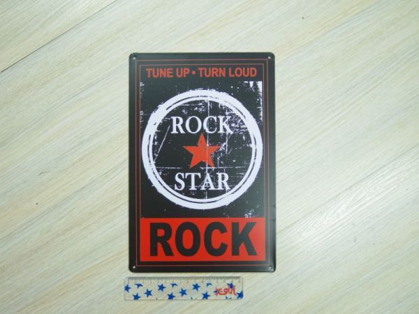 アメリカン風ブリキ看板 ROCK STAR ライブハウスに ロック 星 スター_画像7