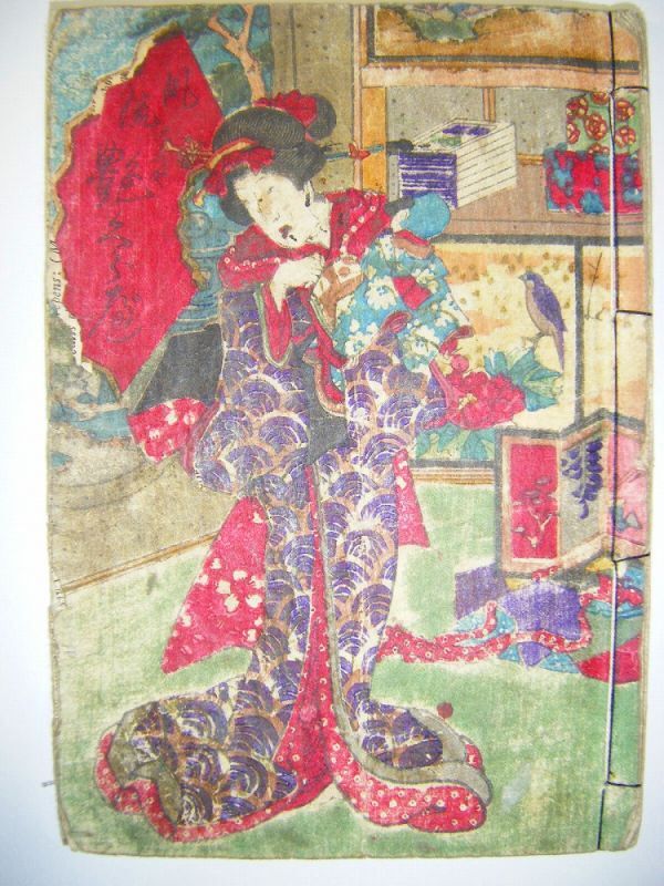 江戸　和本　浮世絵　春画　枕絵　淫水亭「春本　風流艶くらべ　全」パノラマ_画像8