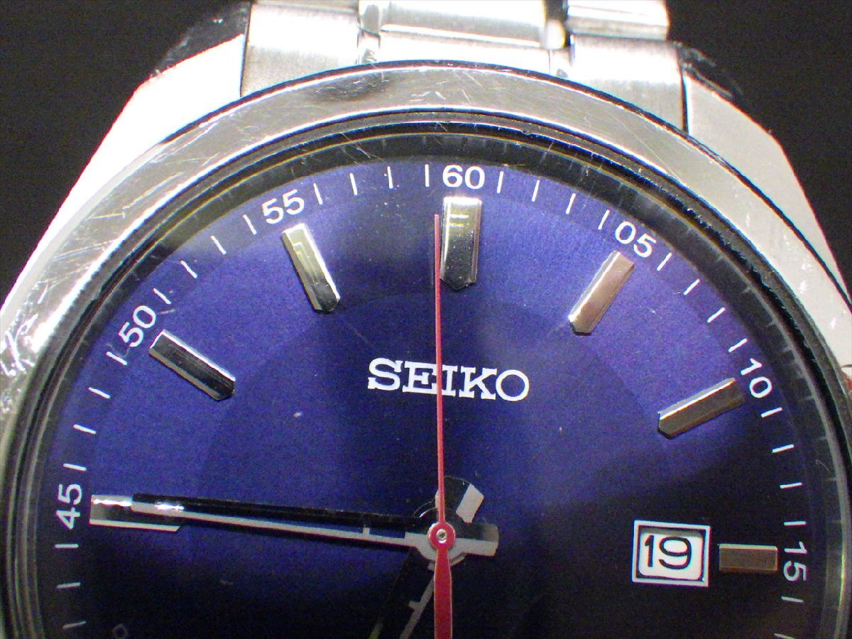 C38 送料無料 当時物 SEIKO セイコー 100M 紺文字盤 デイト クォーツ 動作品 6N42-00C0 メンズ 腕時計_画像2