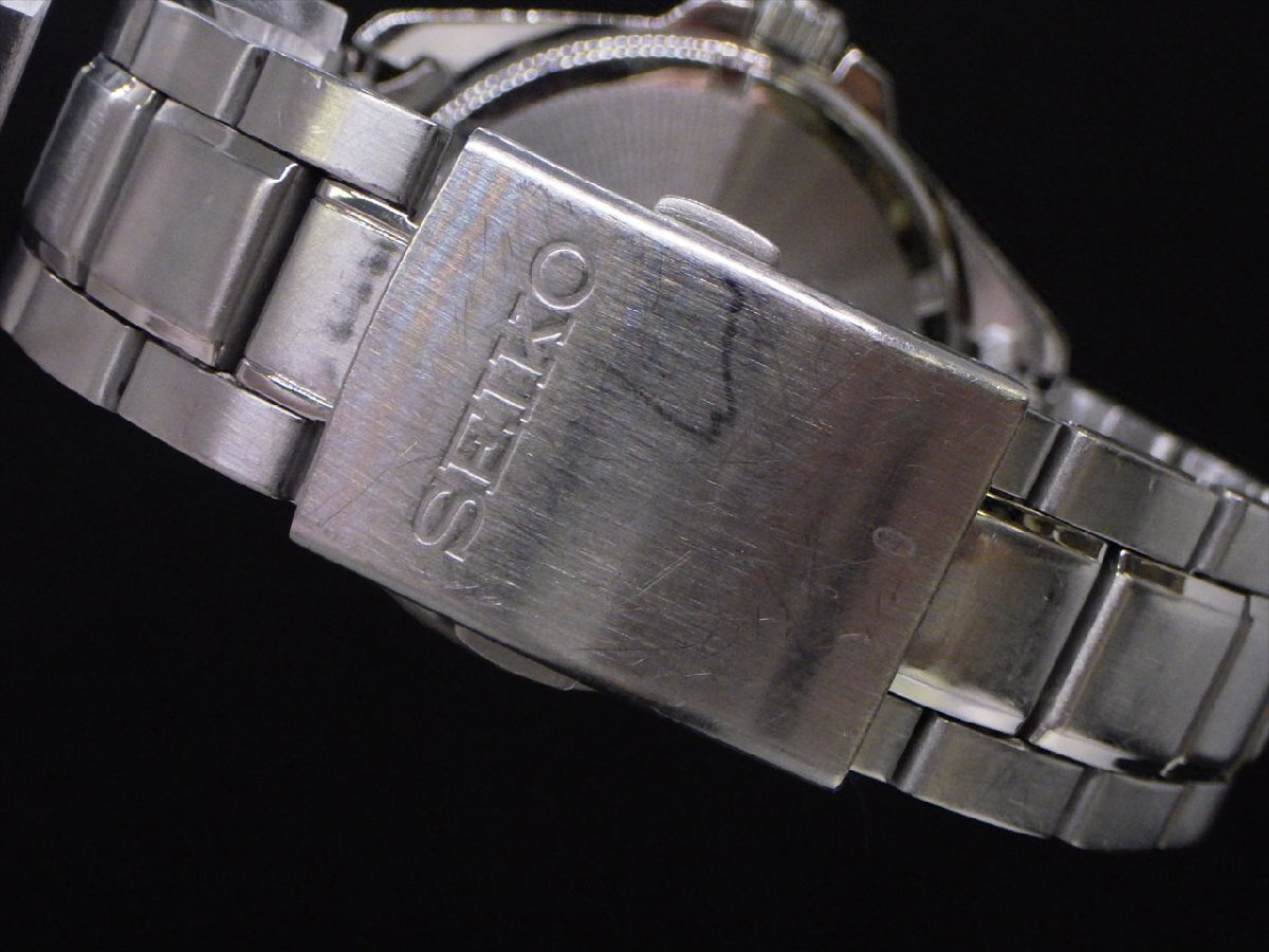 C38 送料無料 当時物 SEIKO セイコー 100M 紺文字盤 デイト クォーツ 動作品 6N42-00C0 メンズ 腕時計_画像8