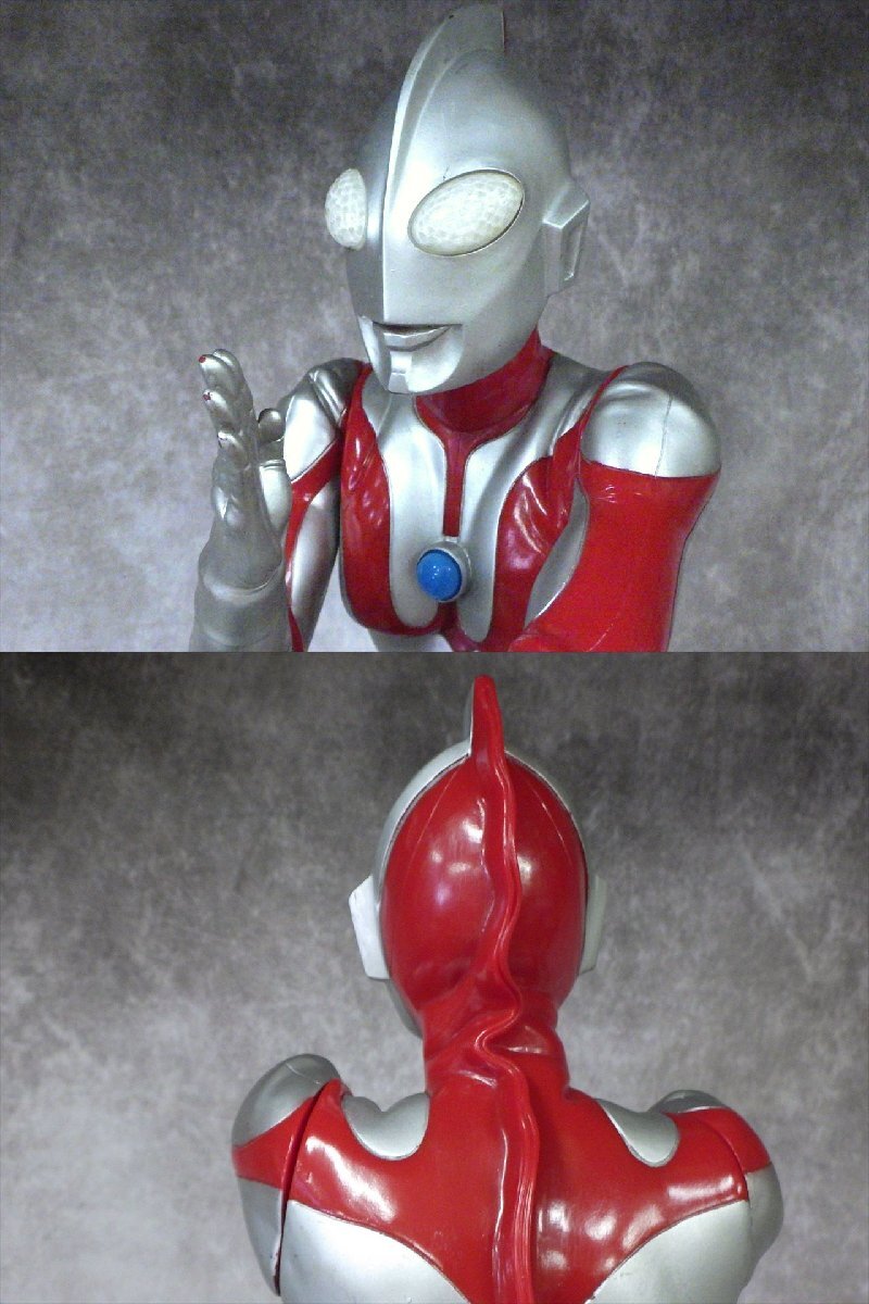 D45 1989年 バンダイ 約62cm DX デラックス リアルファイティング ウルトラマン ソフビ 日本製 1/66スケール ビッグサイズ フィギュアの画像4