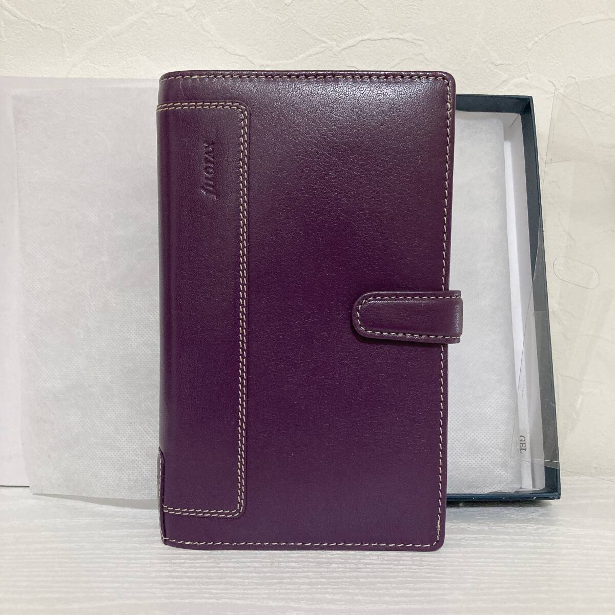 ファイロファックス　システム手帳　ホルボーン　バイブルサイズ　パープル　6穴　リング径15mm　本革　filofax　Holborn 　美品_画像1