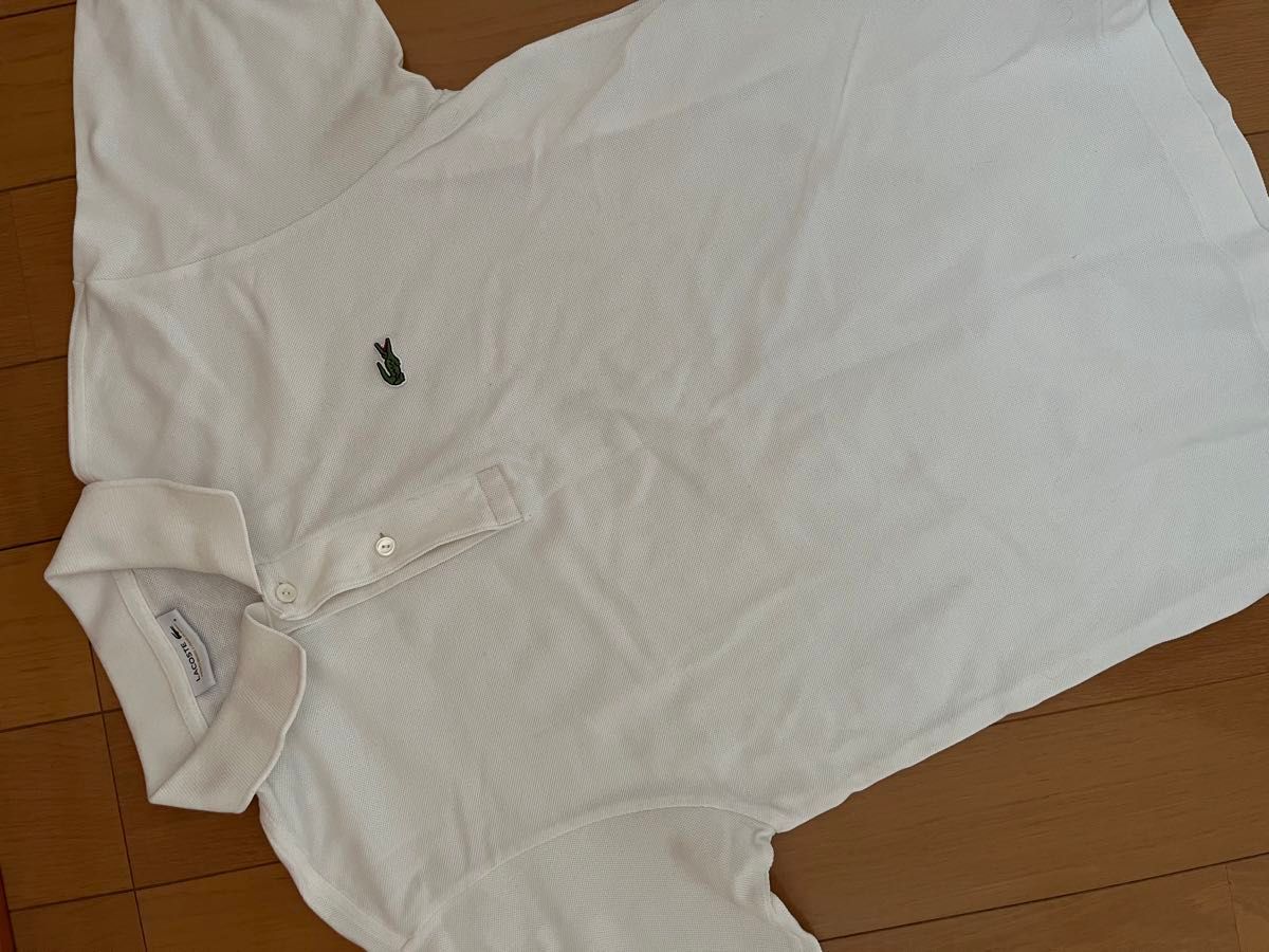 半袖 白 ポロシャツ 半袖ポロシャツ ポロ ラコステ LACOSTE 鹿の子 ホワイト 綿 コットン シャツ 日本製