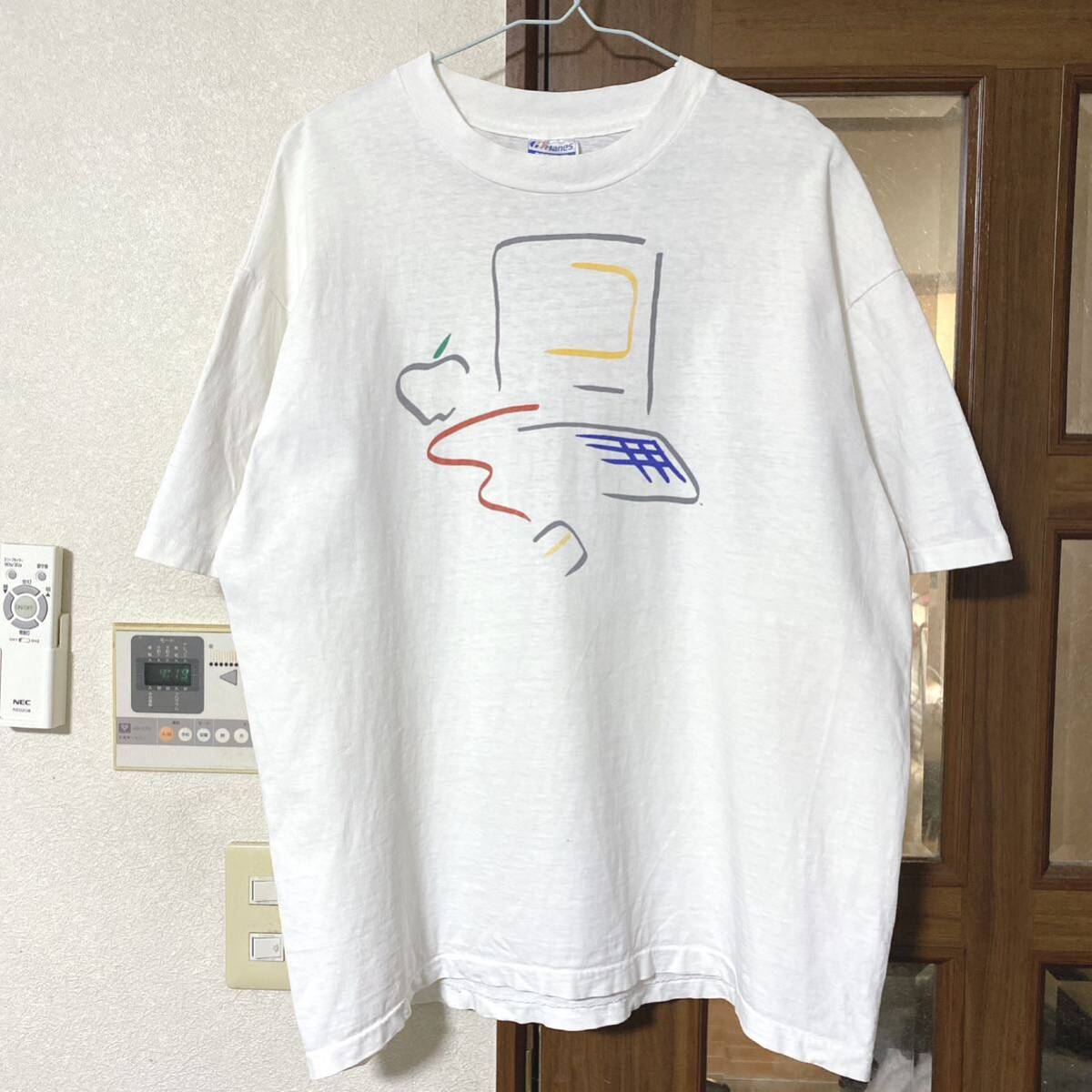 激レア Apple Tシャツ プロモ 90s ビンテージ USA 80s XL プリントTシャツ 古着 バンド スーベニア アート_画像1