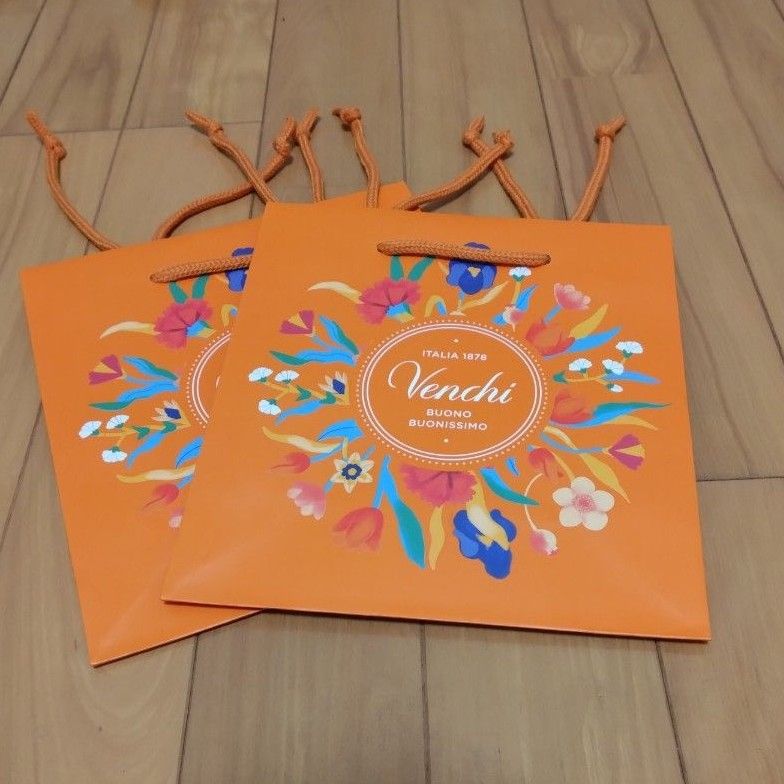 Venchi　ヴェンキ　チョコレート　ショッパー　紙袋　2枚セット 手提げ紙袋 ショップ袋 