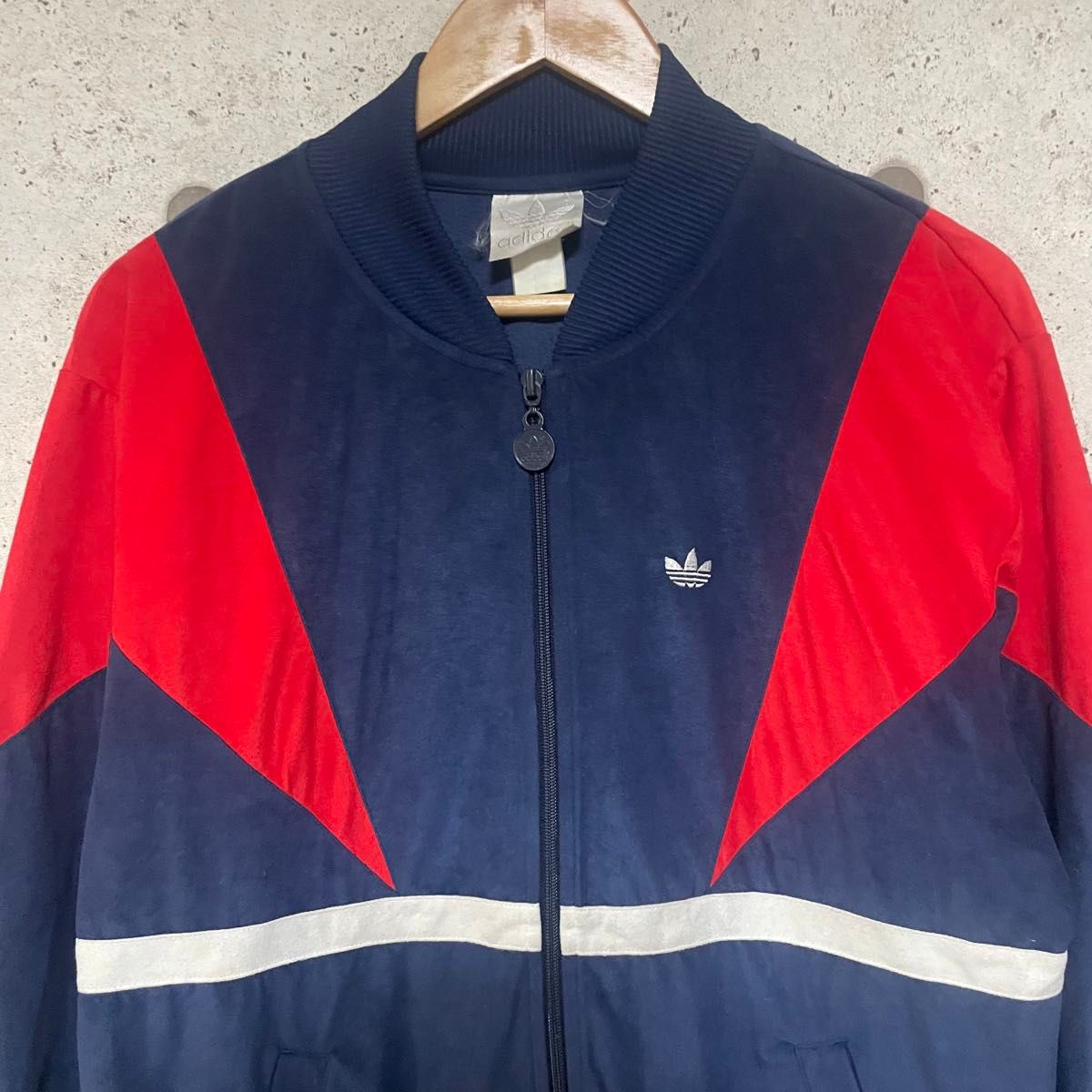 80s 白タグ adidas アディダス ベロア トラックジャケット ジャージ