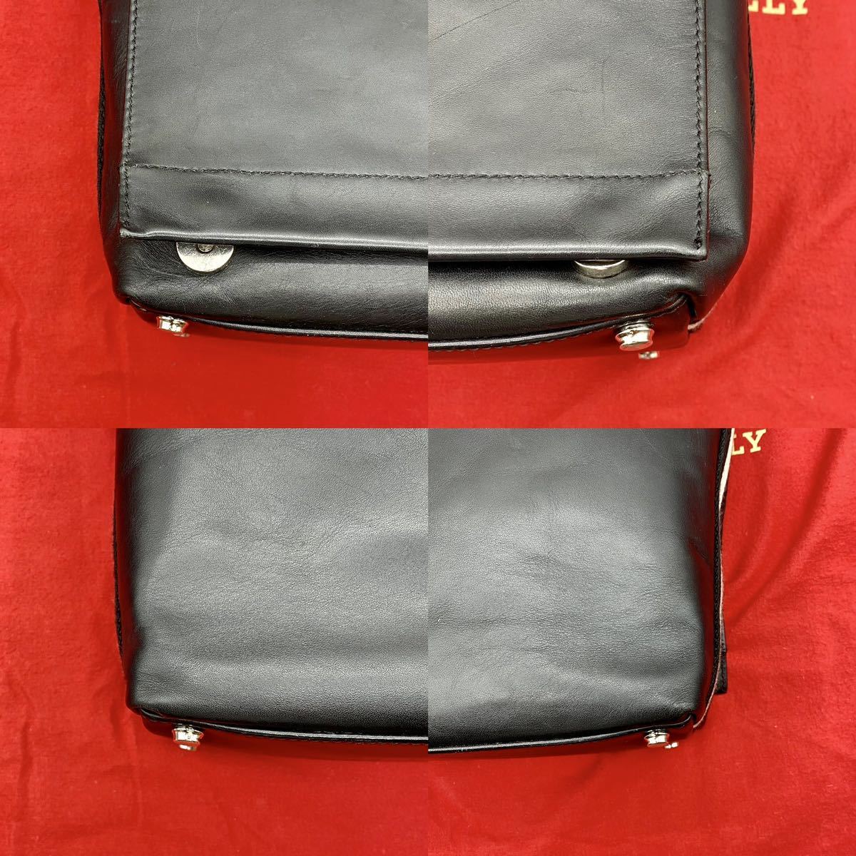 極美品 A4収納 BALLY バリー メンズ ビジネス トートバッグ ハンド ショルダー Bロゴ レザー 本革 書類 鞄 通勤 ブラック 黒 トレスポの画像6