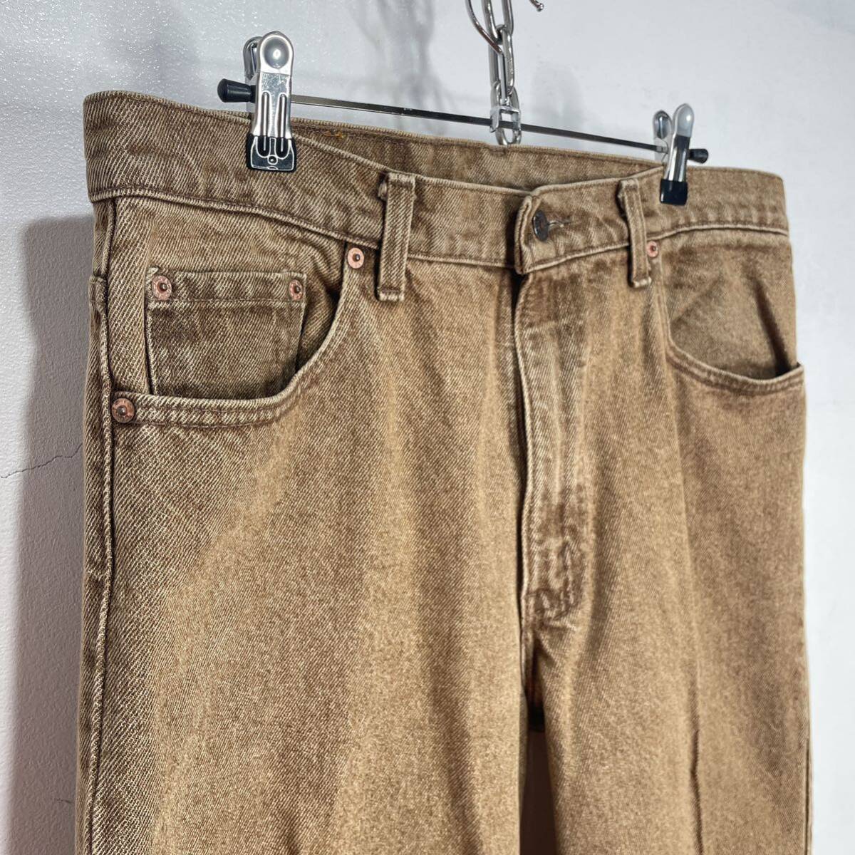 送料無料☆90s☆USA製☆Levi's☆550☆センタープレスデニムパンツ☆茶☆W34_画像5