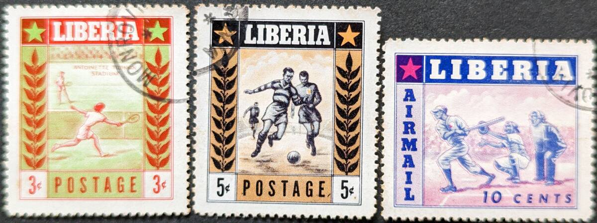 【外国切手】 リベリア 1959年01月26日 発行/1955年01月26日 発行 スポーツ 航空便 - スポーツ 消印付き_画像1