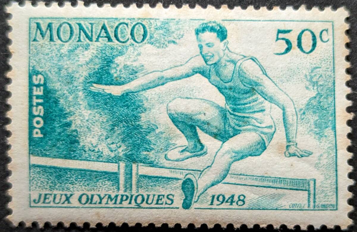 【外国切手】 モナコ 1948年07月12日 発行 オリンピック - イギリス、ロンドン 未使用の画像1