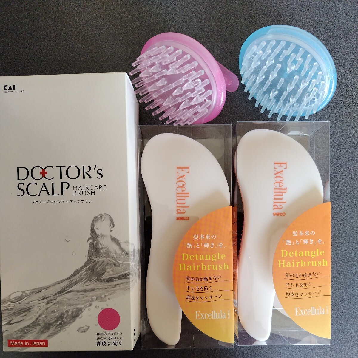 貝印 DOCTOR'S SCALP HAIRCAREBRUSH ドクターズスカルプヘアケアブラシ ピンク 他 ブラシ５点 の画像1