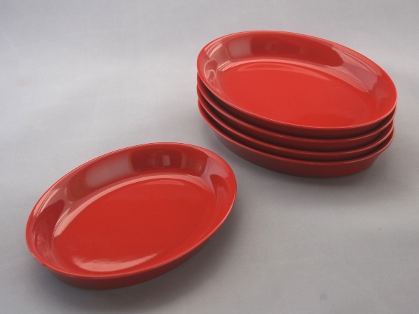  passion. red vessel 16cm oval tray ellipse plate 5 pieces set 