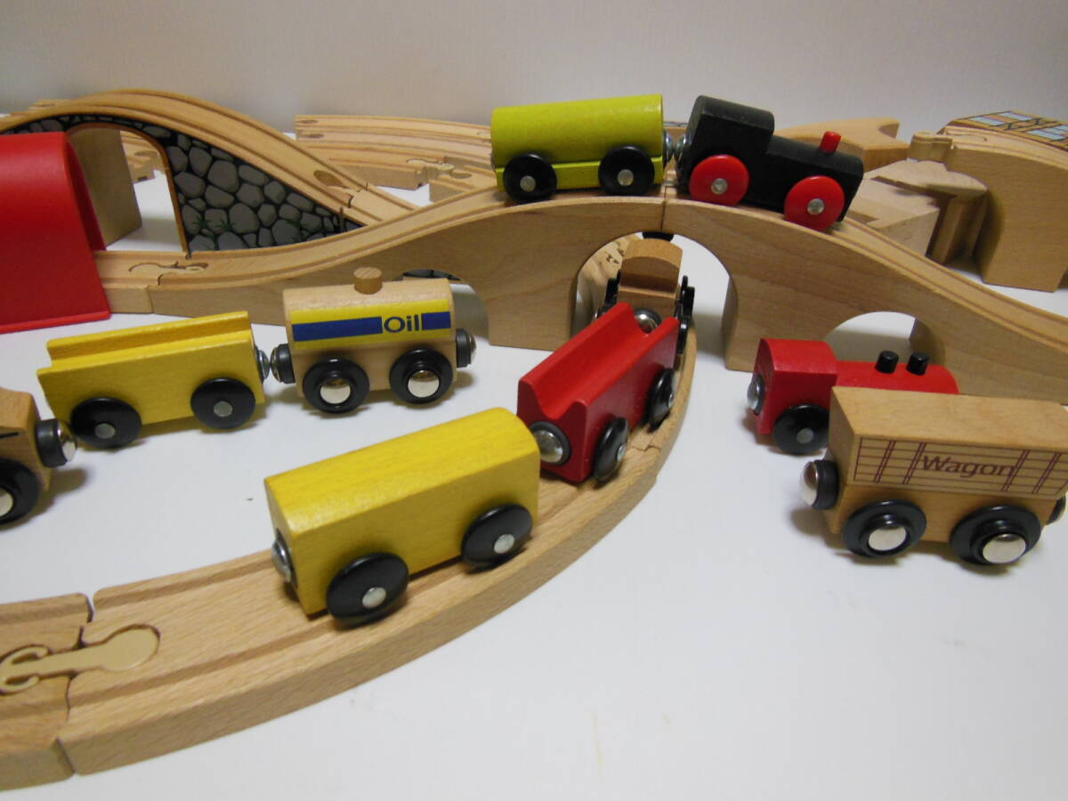 木のおもちゃ 電車レールセット 木製レール まとめ レール 電車 汽車 知育玩具 木製玩具の画像1