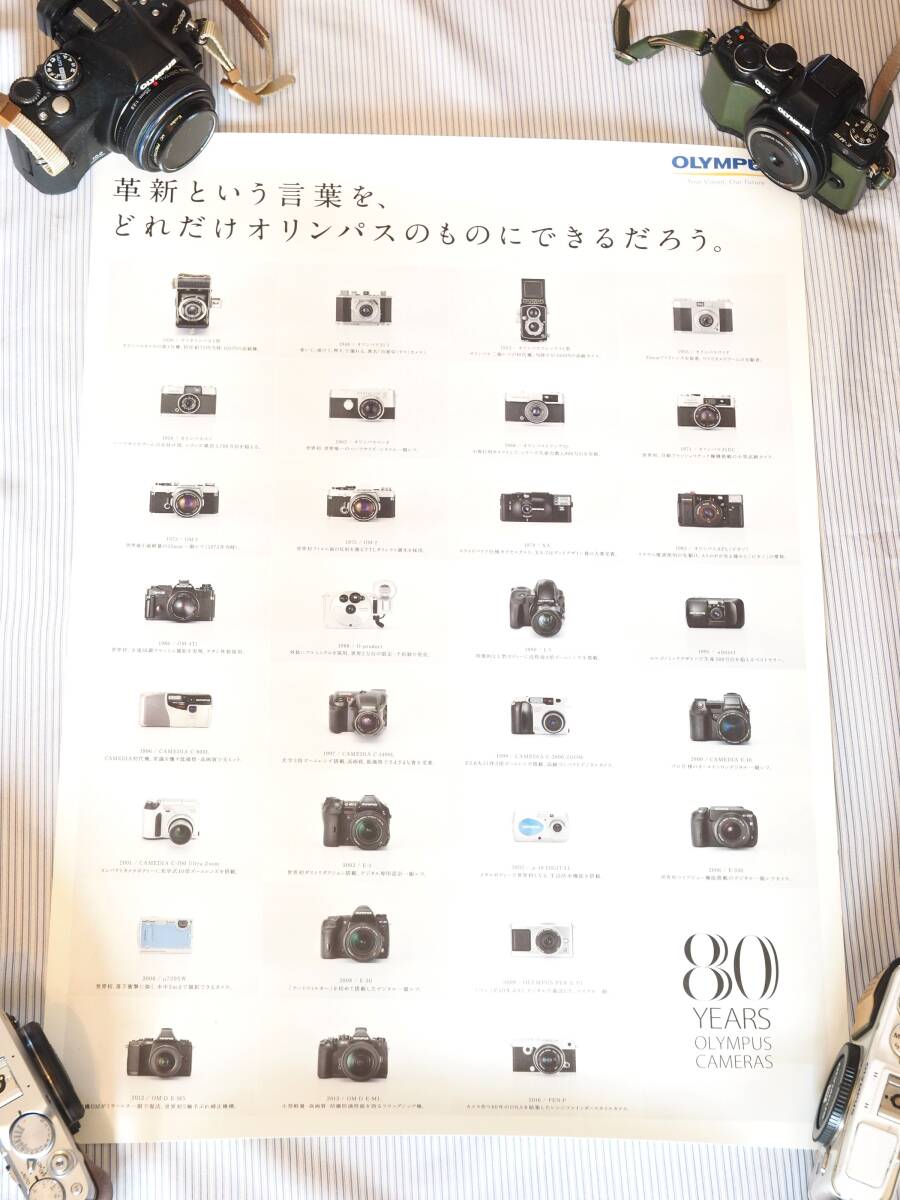 【即決 超希少 非売品 送料込】 オリンパス OLYMPUS 80周年記念 歴代カメラ ポスター 【未使用】