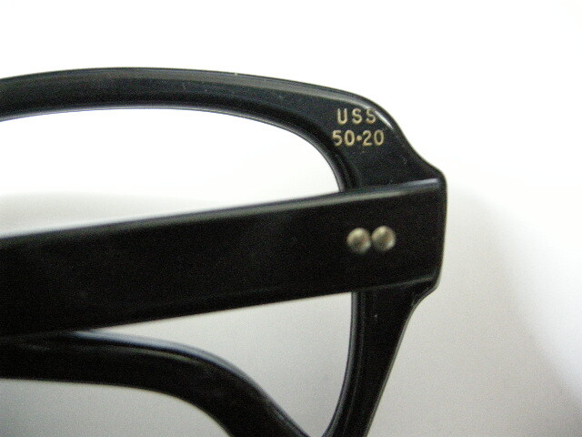 USS ブラック ビンテージ フレーム ミリタリー セルフレーム メガネ VINTAGE USA 眼鏡 アメリカ軍 アメリカ製 スクウェア 黒_画像7