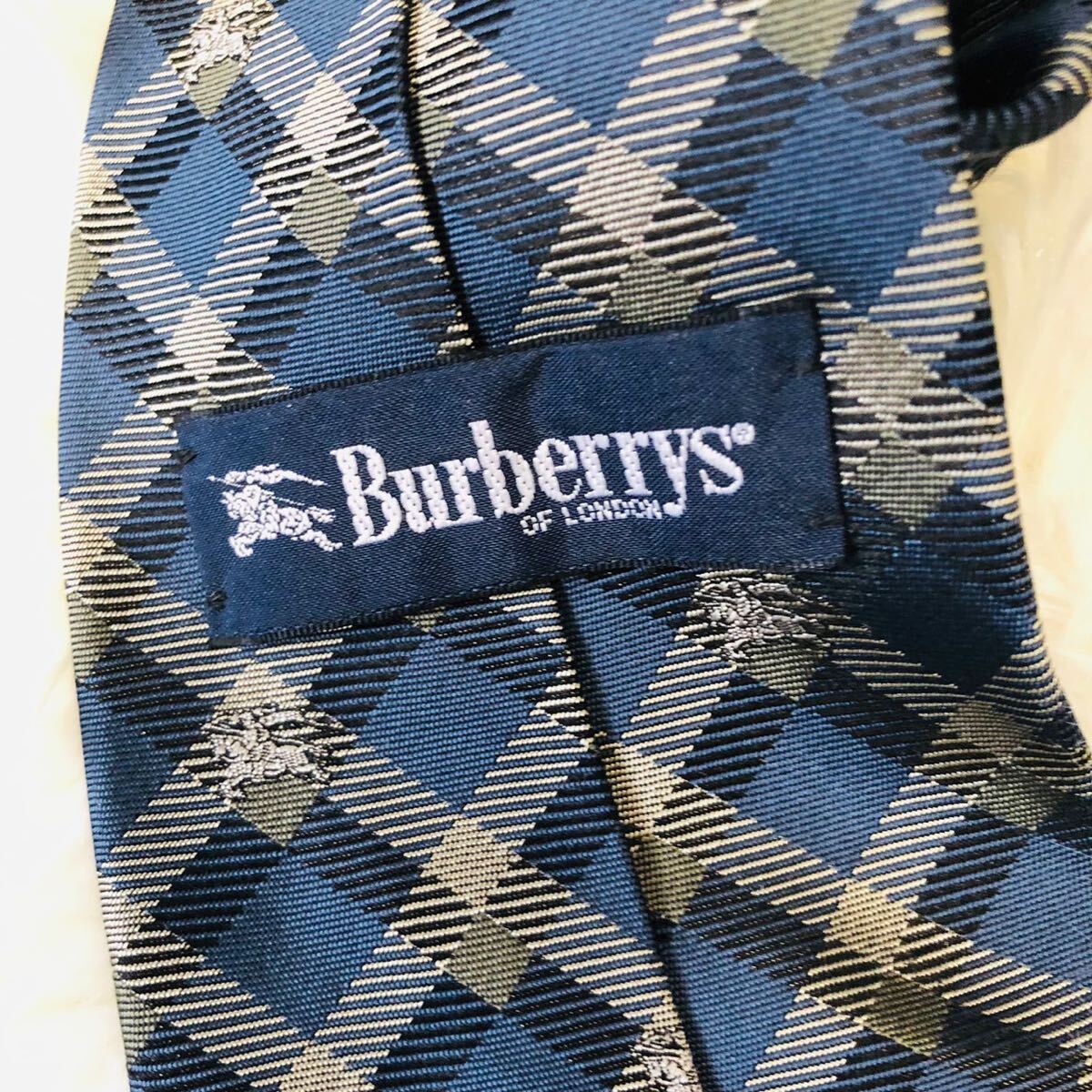 Burberrys Burberry BURBERRY мужской мужчина джентльмен галстук общий рисунок темно-голубой синий проверка шланг Logo бизнес свадьба костюм ..9cm
