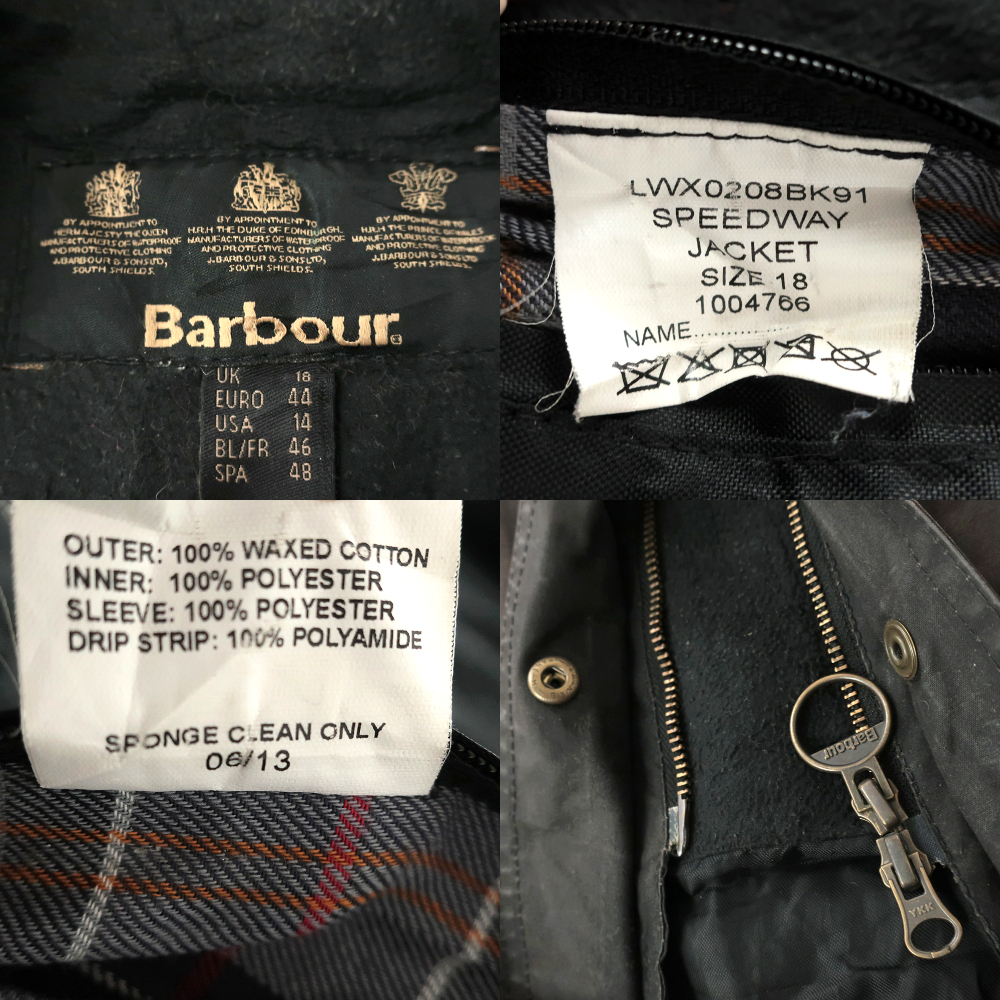 Barbour INTERNATIONAL SPEEDWAY オイルドジャケット 黒18(XL) バブアー,インターナショナル_画像4