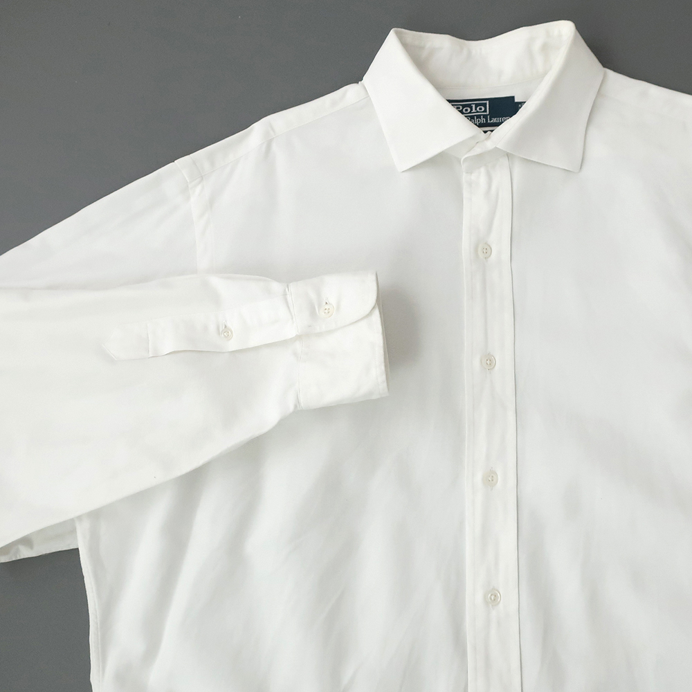 POLO RalphLauren REGEND ワイドカラー カジュアルドレスシャツ ホワイト 16-1/2(L)_画像1