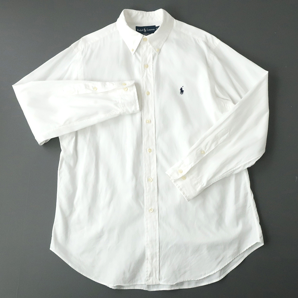 ラルフローレン RalphLauren ボタンダウン ホワイトシャツ オックスコットン 16(L)_画像1