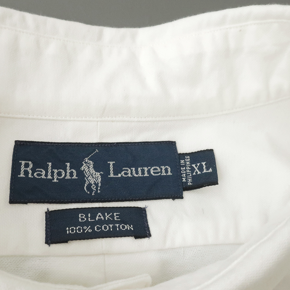 ラルフローレン BLAKE オックスフォードシャツ ボタンダウン カラーポニー刺繍　ホワイト(US-XL)_画像5
