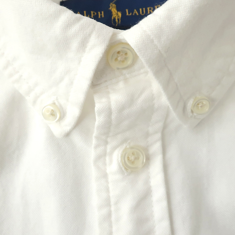 ラルフローレン オックスフォードシャツ カラーポニー刺繍 ボタンダウン ホワイト 16(M程) レディース_画像6