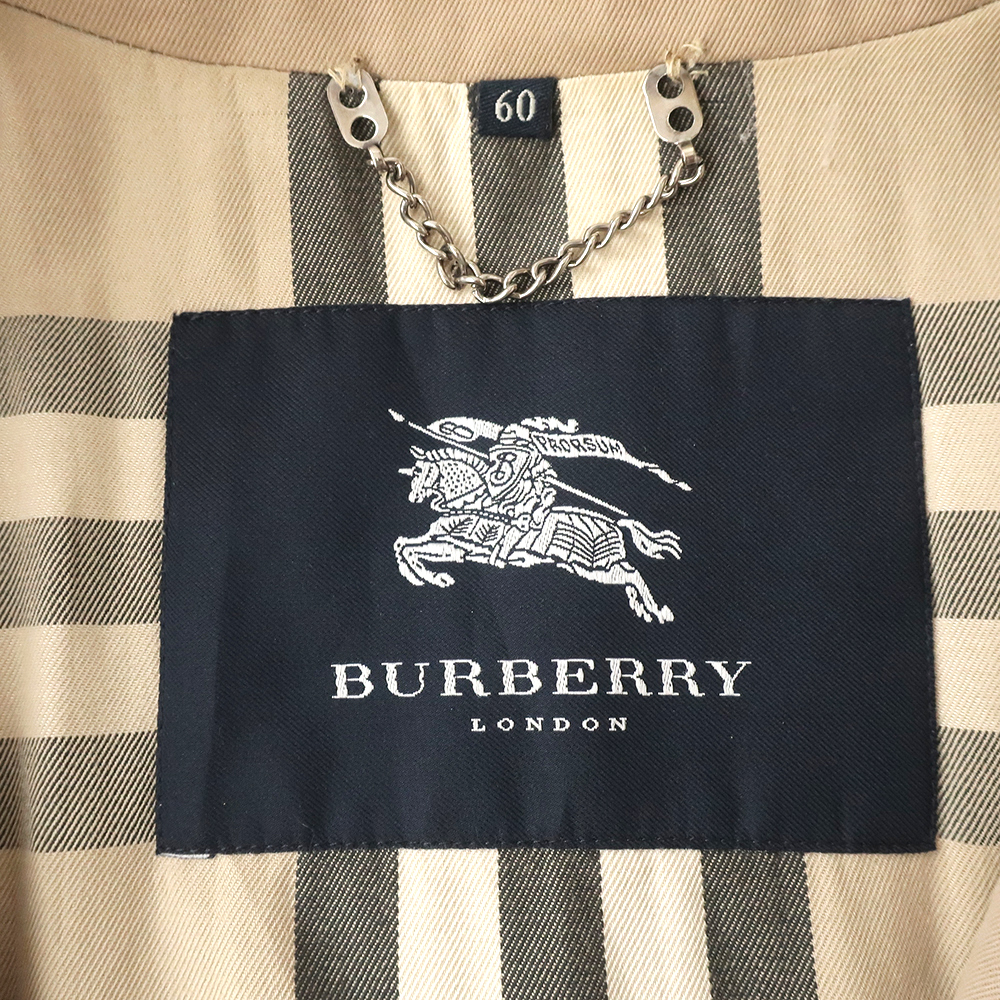BURBERRY バーバリー 薄中綿入り ジップアップブルゾン ホース刺繍 ベージュ×ノバチェック XXL ビッグサイズの画像4